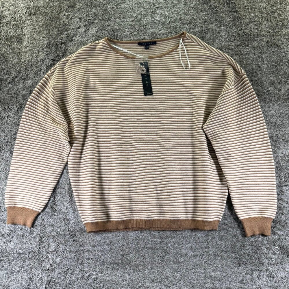 NWT Cyrus Long Sleeve Sweater Sz L Tan/Beige